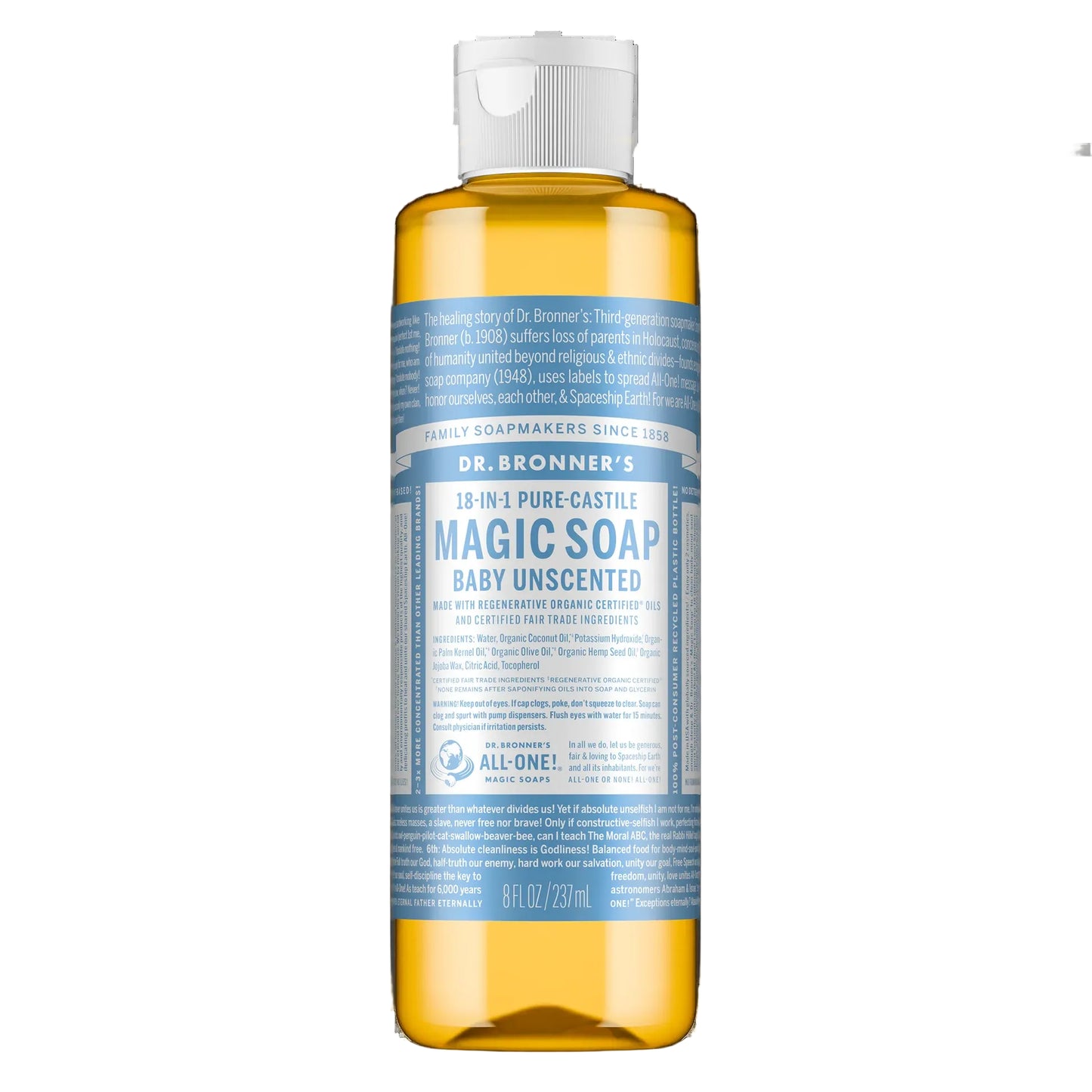 Dr. Bronner Pure-Castile Liquid Soap 8 oz - Unscented