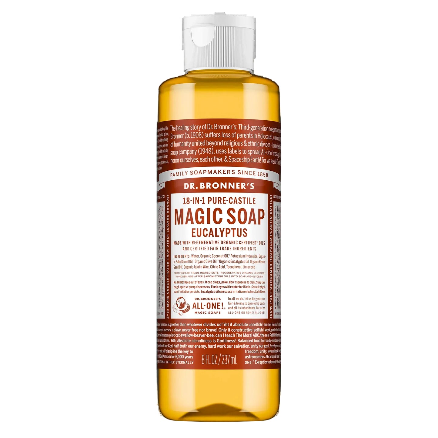 Dr. Bronner Pure-Castile Liquid Soap 8 oz - Eucalyptus