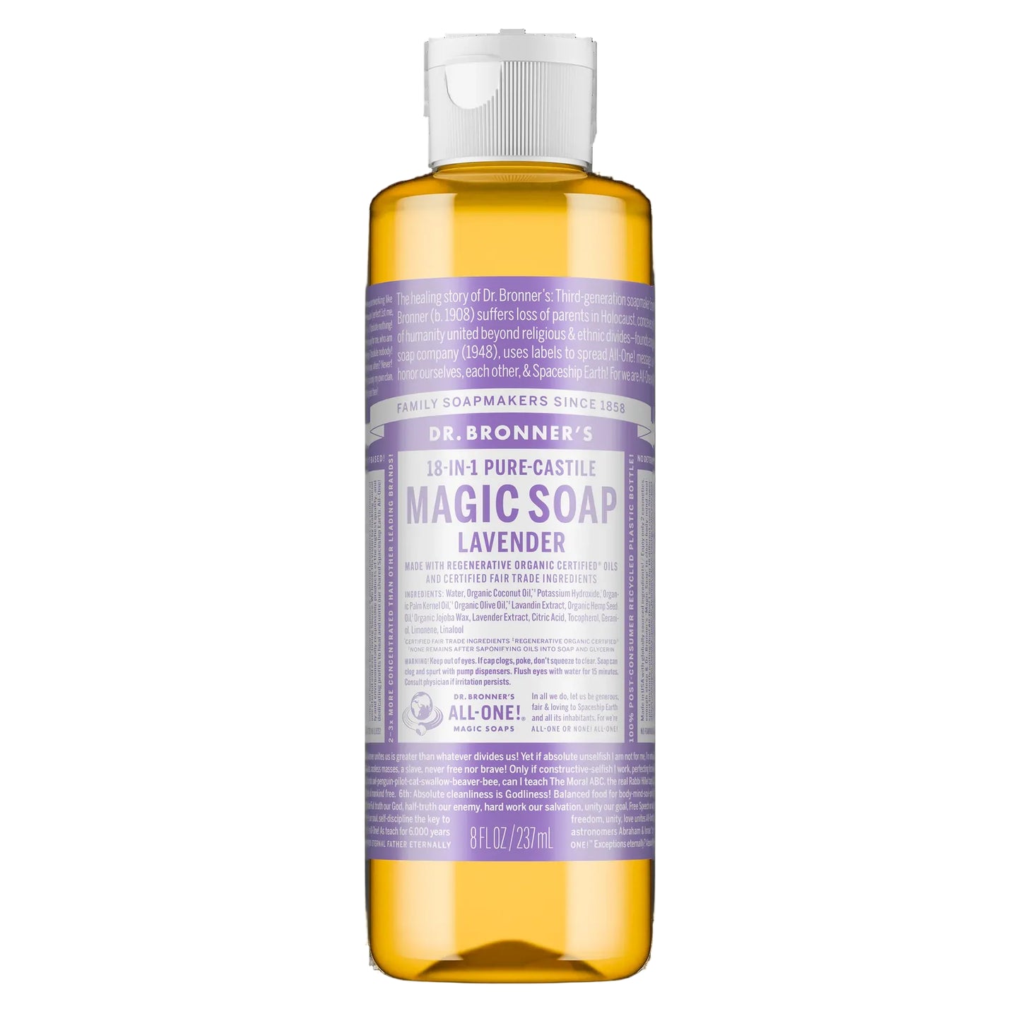 Dr. Bronner Pure-Castile Liquid Soap 8 oz - Lavender