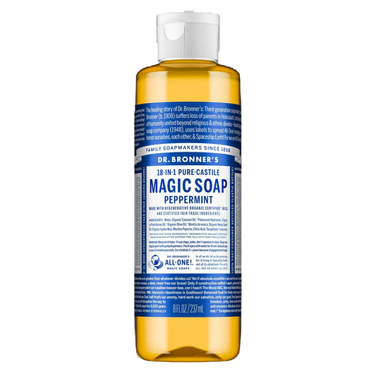 Dr. Bronner Pure-Castile Liquid Soap 8 oz - Peppermint