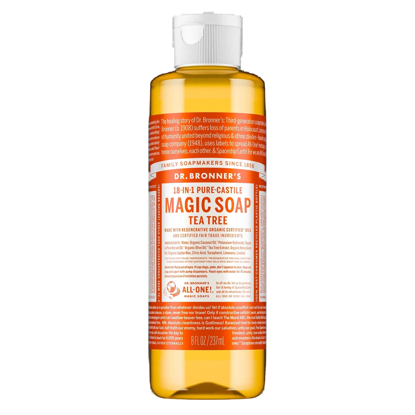 Dr. Bronner Pure-Castile Liquid Soap 8 oz - Tea Tree